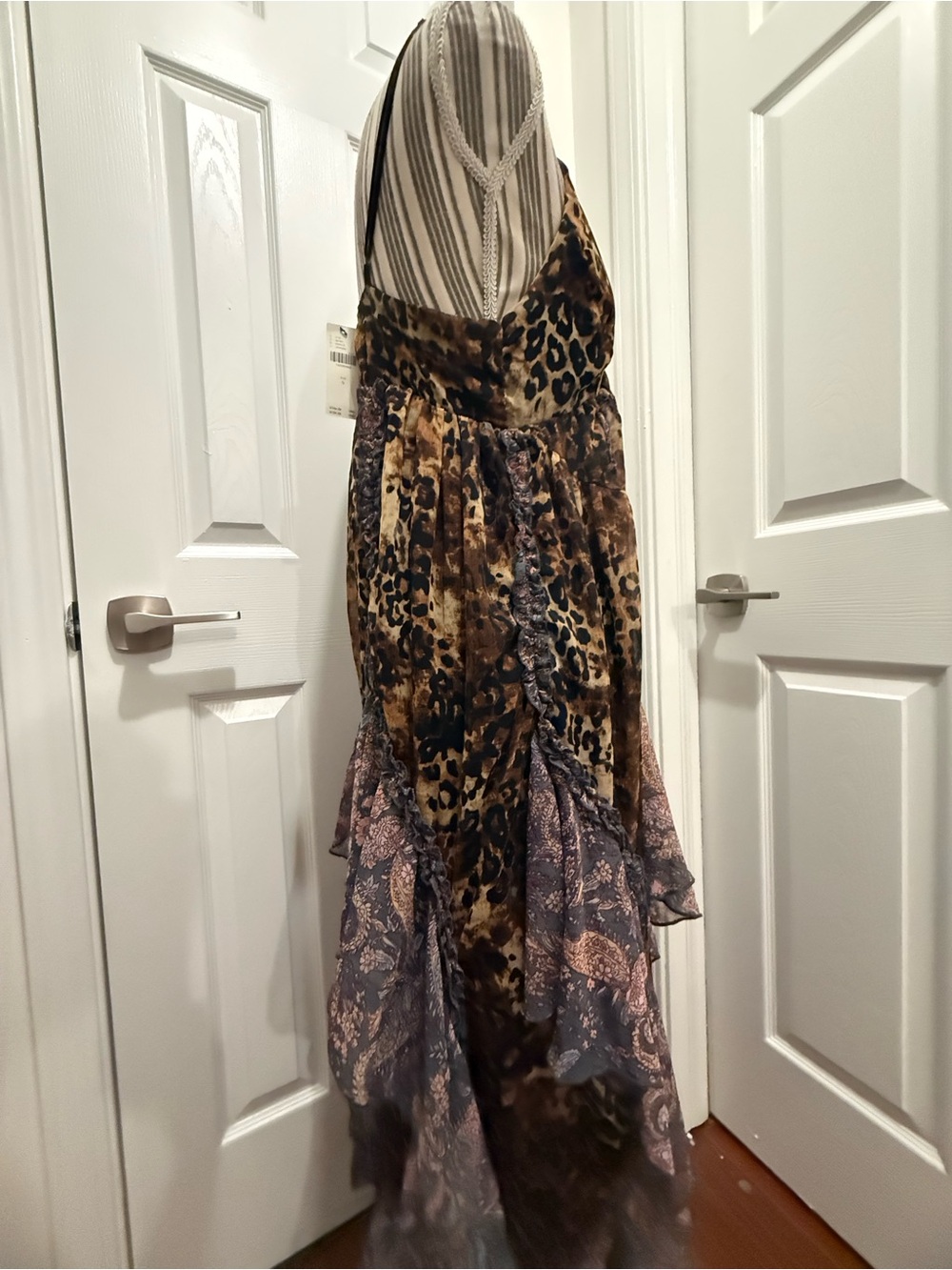 Anthropologie Ruffled Chiffon Maxi Dress leopard print and tiered ruffles Sm NWT - Picture 6 of 10